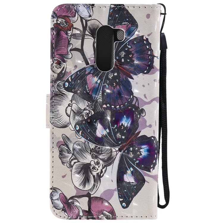 Pattern Printing Light Spot Decor Magnetic Leather Wallet Case for Xiaomi Pocophone F1 / Poco F1 in India - Flowers and Butterflies-3