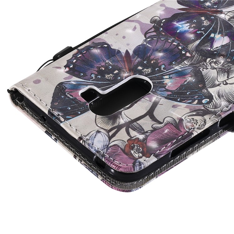 Pattern Printing Light Spot Decor Magnetic Leather Wallet Case for Xiaomi Pocophone F1 / Poco F1 in India - Flowers and Butterflies-7