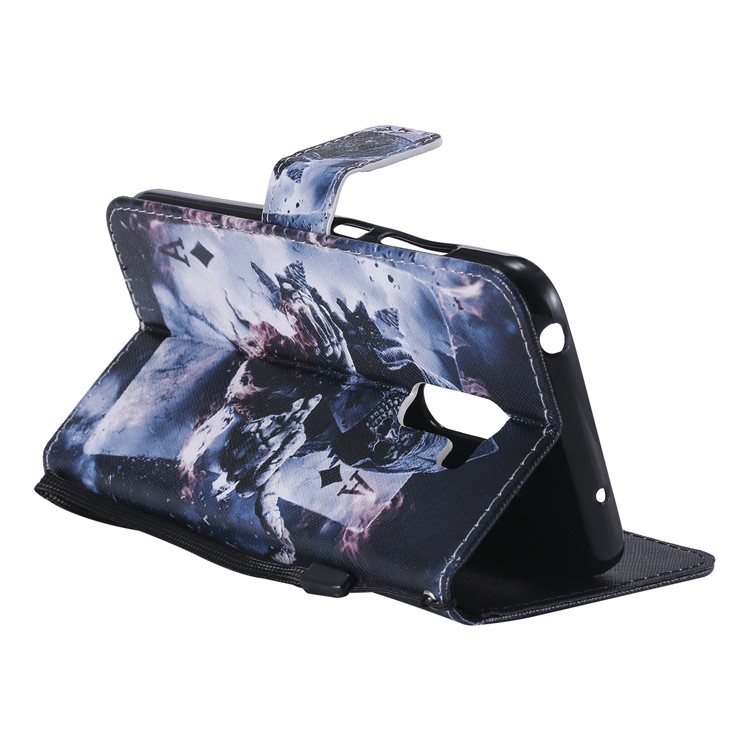 Pattern Printing Wallet Stand Magnetic Leather Flip Cell Phone Case for Xiaomi Pocophone F1 / Poco F1 (India) - Skull in Poker-7