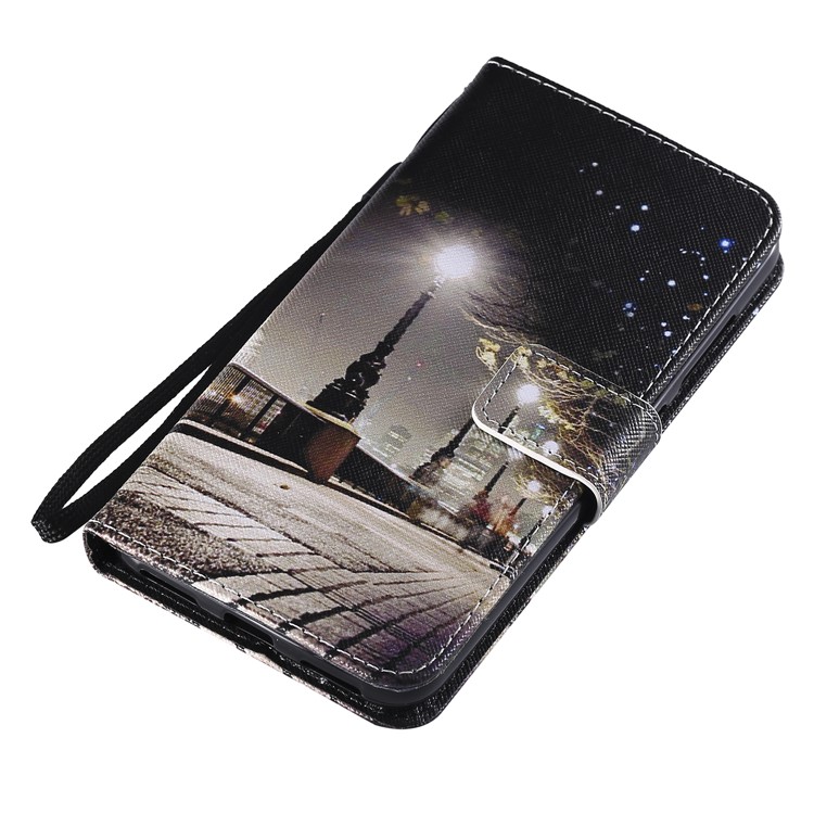 Pattern Printing Wallet Stand Magnetic Leather Flip Cell Phone Cover for Xiaomi Pocophone F1 / Poco F1 (India) - Street at Night-5