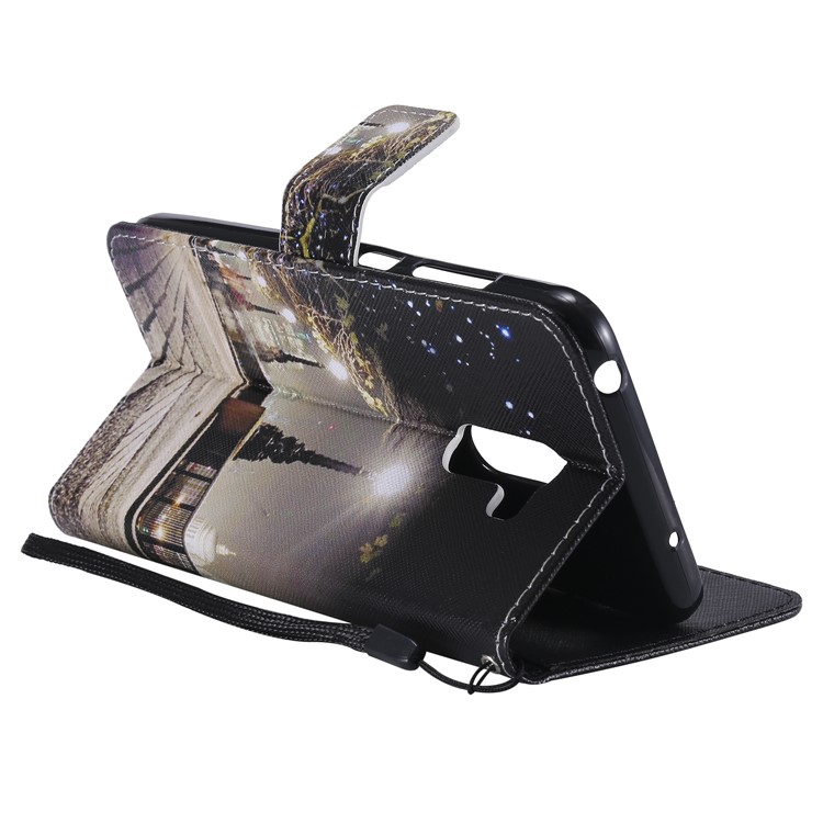Pattern Printing Wallet Stand Magnetic Leather Flip Cell Phone Cover for Xiaomi Pocophone F1 / Poco F1 (India) - Street at Night-7