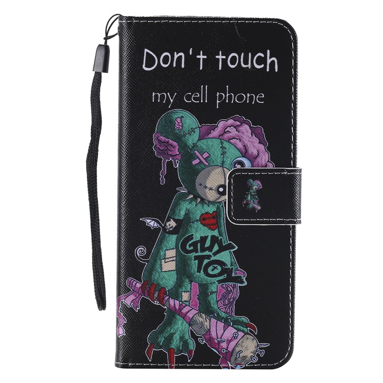 Pattern Printing Wallet Stand Magnetic Leather Flip Protective Case for Xiaomi Pocophone F1 / Poco F1 (India) - Warning Words-2