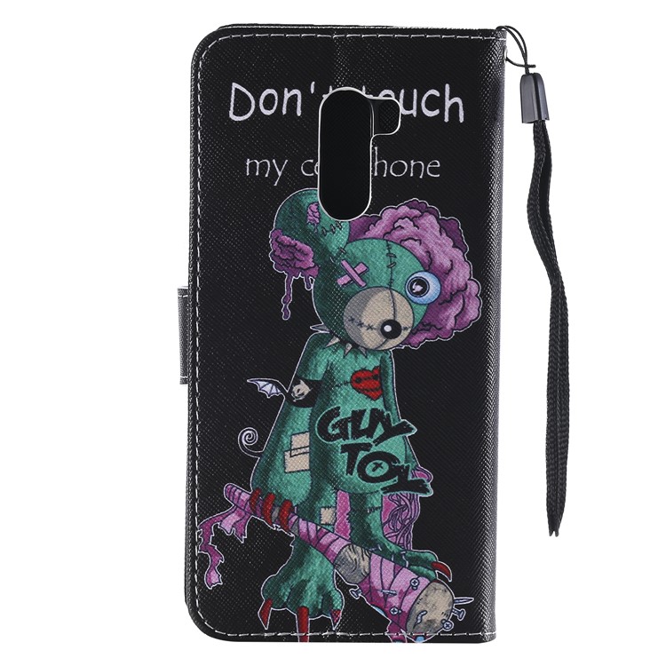 Pattern Printing Wallet Stand Magnetic Leather Flip Protective Case for Xiaomi Pocophone F1 / Poco F1 (India) - Warning Words-3