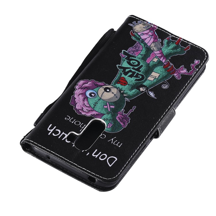 Pattern Printing Wallet Stand Magnetic Leather Flip Protective Case for Xiaomi Pocophone F1 / Poco F1 (India) - Warning Words-6