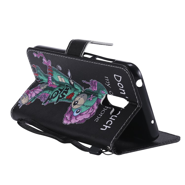 Pattern Printing Wallet Stand Magnetic Leather Flip Protective Case for Xiaomi Pocophone F1 / Poco F1 (India) - Warning Words-7