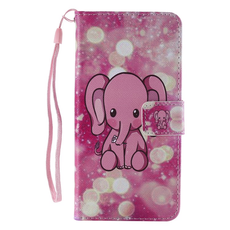 Pattern Printing Wallet Stand Magnetic Leather Flip Protective Shell for Xiaomi Pocophone F1 / Poco F1 (India) - Cute Elephant-2