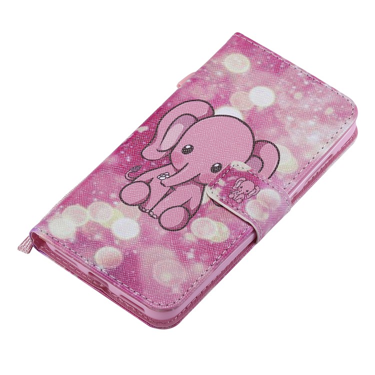 Pattern Printing Wallet Stand Magnetic Leather Flip Protective Shell for Xiaomi Pocophone F1 / Poco F1 (India) - Cute Elephant-5