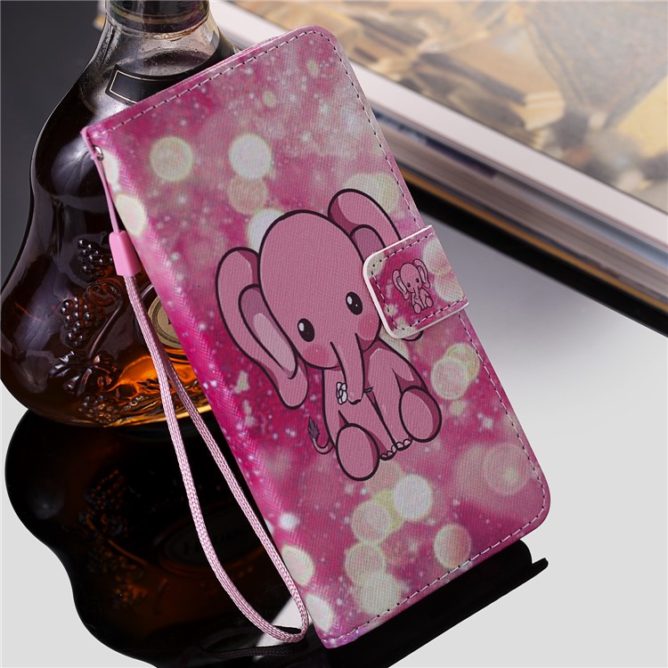 Pattern Printing Wallet Stand Magnetic Leather Flip Protective Shell for Xiaomi Pocophone F1 / Poco F1 (India) - Cute Elephant-8