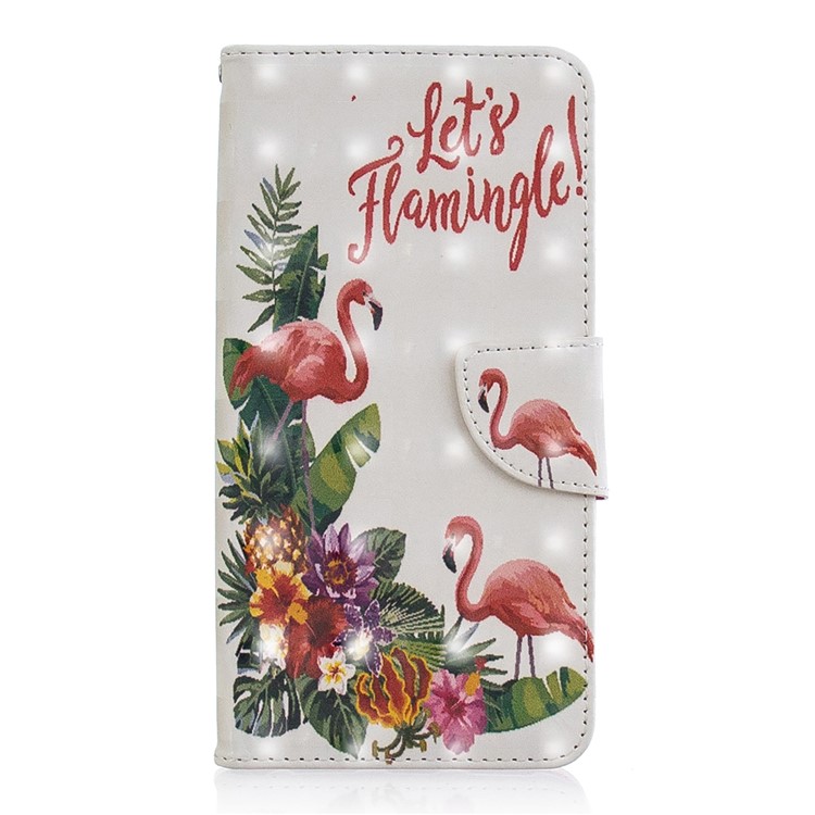 Pattern Printing PU Leather Wallet Phone Cover with Stand for Xiaomi Pocophone F1 / Poco F1 (India) - Flamingo-2