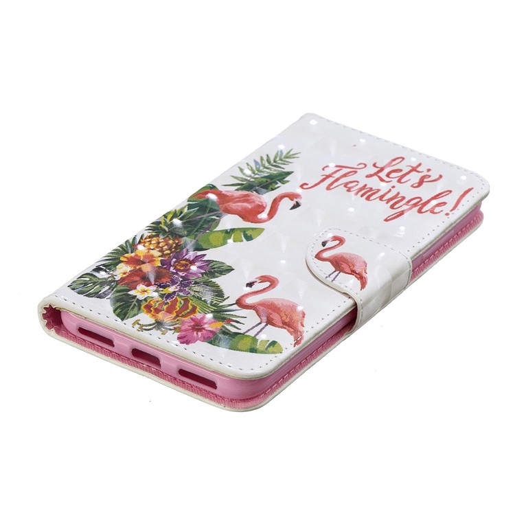 Pattern Printing PU Leather Wallet Phone Cover with Stand for Xiaomi Pocophone F1 / Poco F1 (India) - Flamingo-4