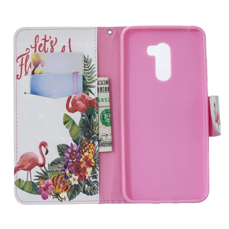 Pattern Printing PU Leather Wallet Phone Cover with Stand for Xiaomi Pocophone F1 / Poco F1 (India) - Flamingo-6