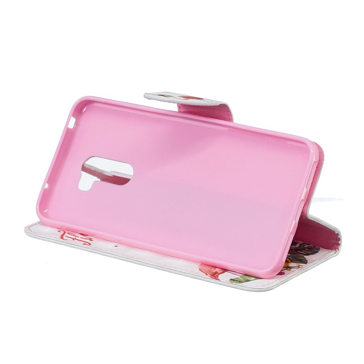 Pattern Printing PU Leather Wallet Phone Cover with Stand for Xiaomi Pocophone F1 / Poco F1 (India) - Flamingo-8