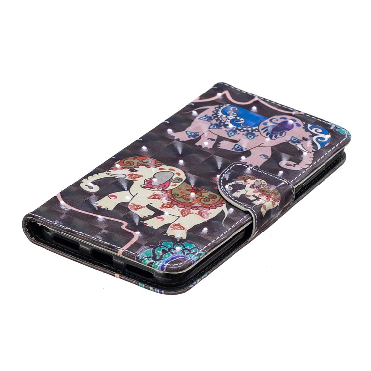 Pattern Printing Card Slots Leather Mobile Cover for Xiaomi Pocophone F1 / Poco F1 (India) - Elephant-4