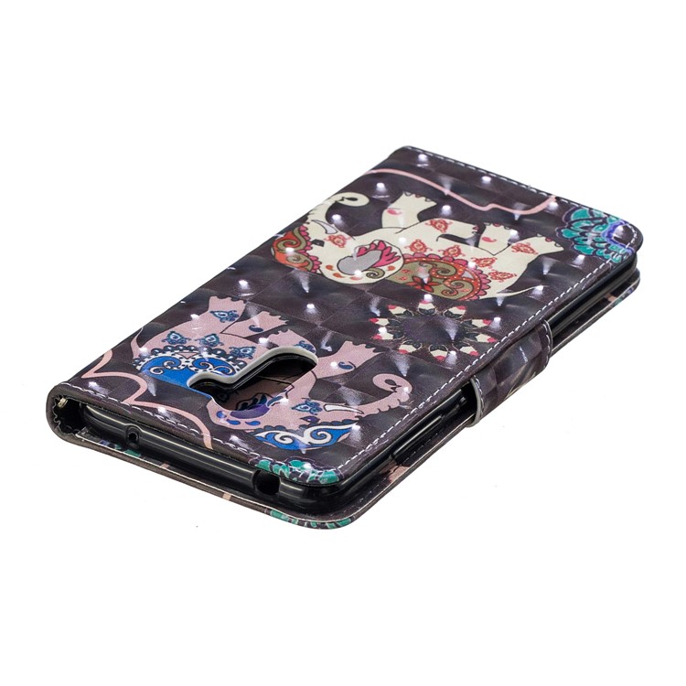 Pattern Printing Card Slots Leather Mobile Cover for Xiaomi Pocophone F1 / Poco F1 (India) - Elephant-5