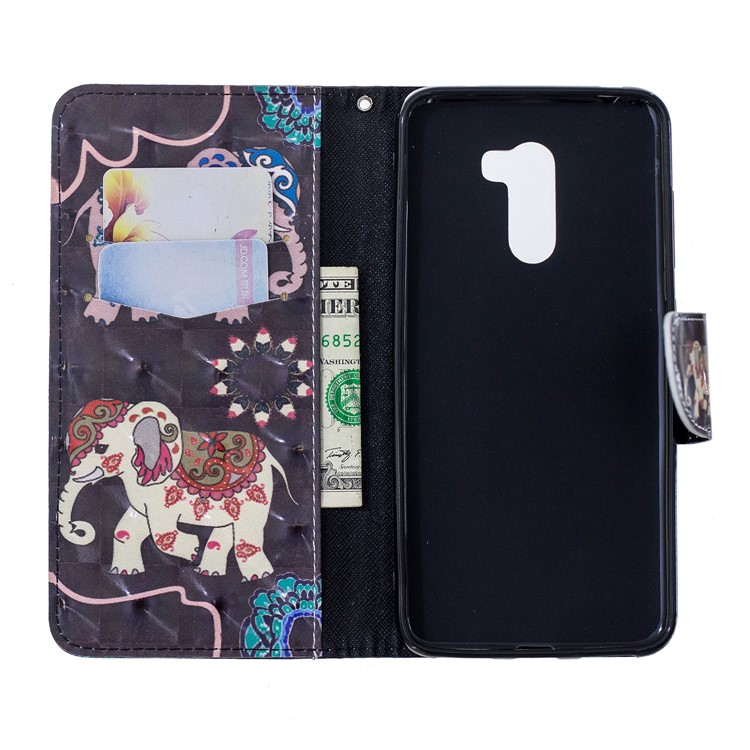 Pattern Printing Card Slots Leather Mobile Cover for Xiaomi Pocophone F1 / Poco F1 (India) - Elephant-6