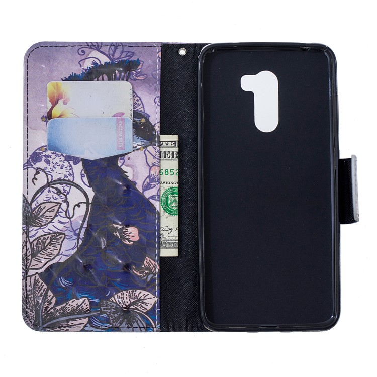 Pattern Printing PU Leather Mobile Shell with Card Slots for Xiaomi Pocophone F1 / Poco F1 (India) - Peacock-6