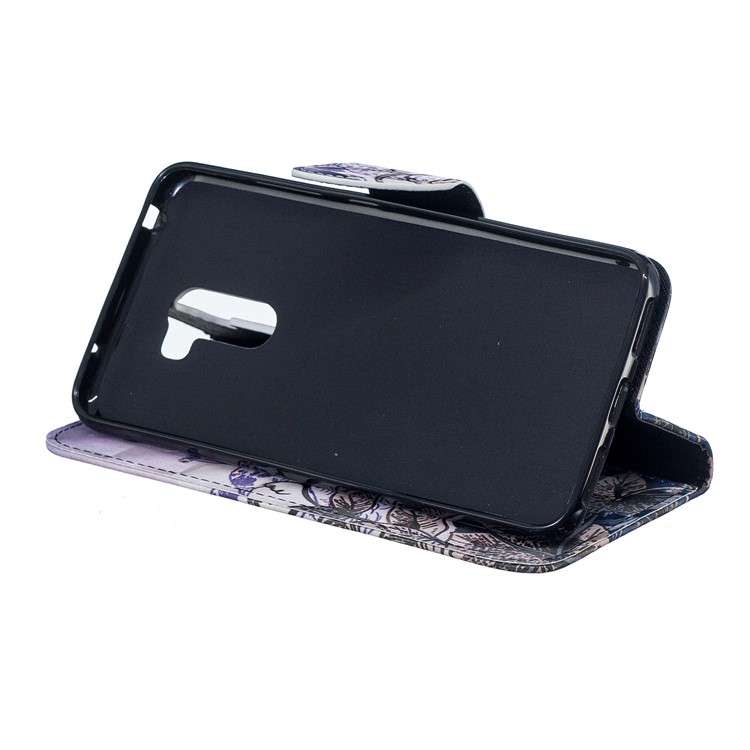 Pattern Printing PU Leather Mobile Shell with Card Slots for Xiaomi Pocophone F1 / Poco F1 (India) - Peacock-8