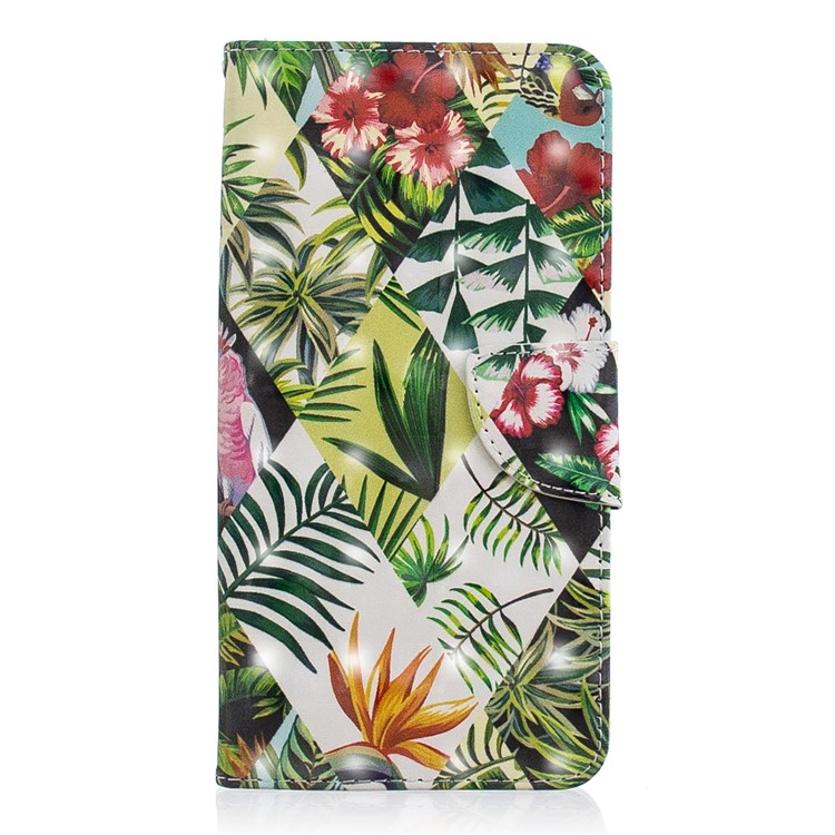 Pattern Printing Leather Wallet Stand Case for Xiaomi Pocophone F1 / Poco F1 (India) - Flower and Leaf-2