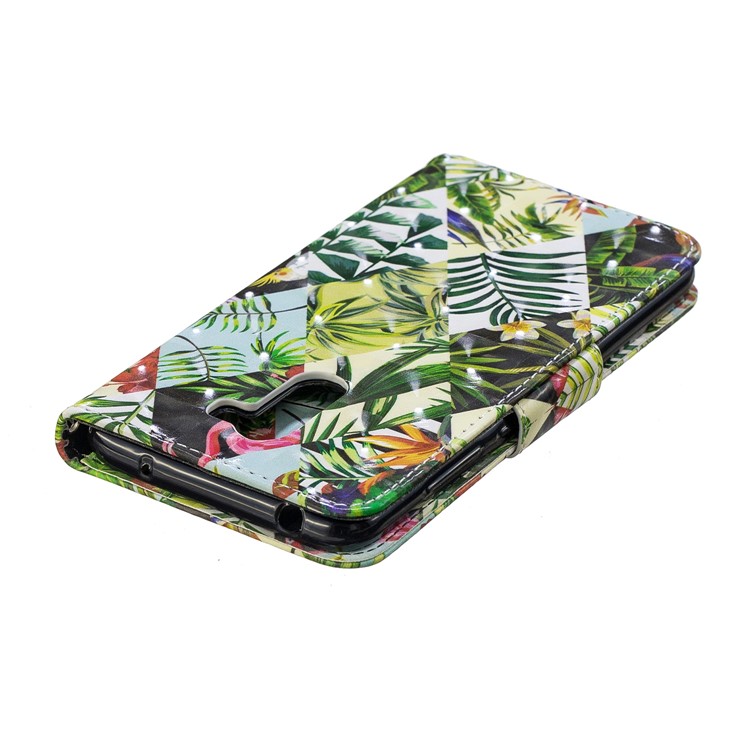 Pattern Printing Leather Wallet Stand Case for Xiaomi Pocophone F1 / Poco F1 (India) - Flower and Leaf-5