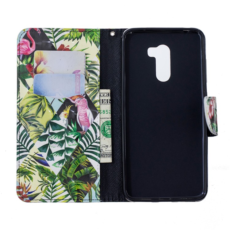 Pattern Printing Leather Wallet Stand Case for Xiaomi Pocophone F1 / Poco F1 (India) - Flower and Leaf-6