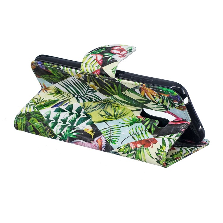 Pattern Printing Leather Wallet Stand Case for Xiaomi Pocophone F1 / Poco F1 (India) - Flower and Leaf-7