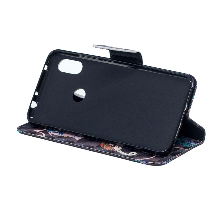 Pattern Printing Wallet Stand Leather Cover for Xiaomi Redmi Note 6 Pro - Elephant-8