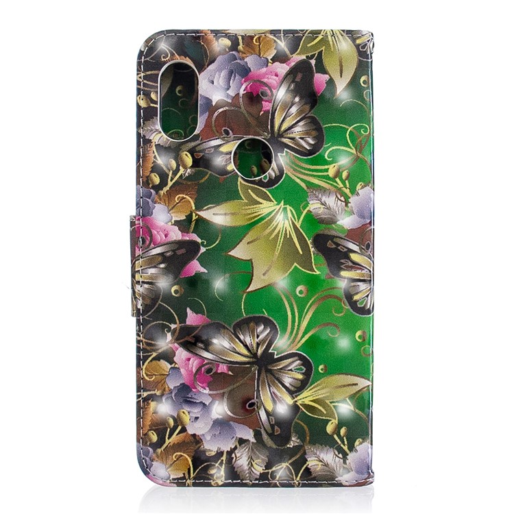 Pattern Printing PU Leather Protection Phone Shell for Xiaomi Redmi Note 6 Pro - Butterfly and Flower-3