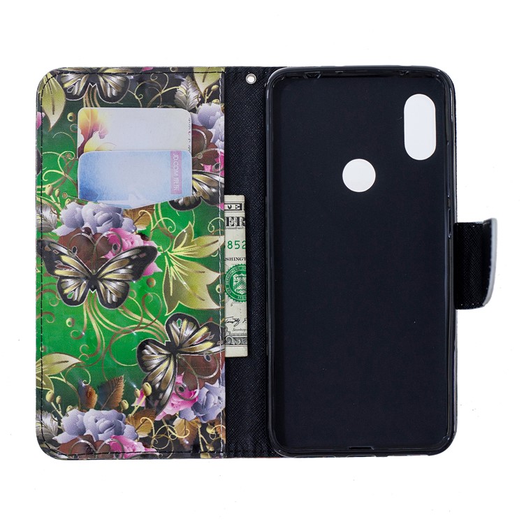 Pattern Printing PU Leather Protection Phone Shell for Xiaomi Redmi Note 6 Pro - Butterfly and Flower-6