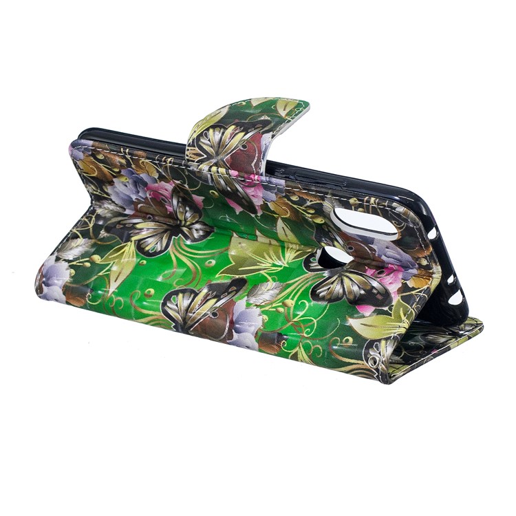 Pattern Printing PU Leather Protection Phone Shell for Xiaomi Redmi Note 6 Pro - Butterfly and Flower-7