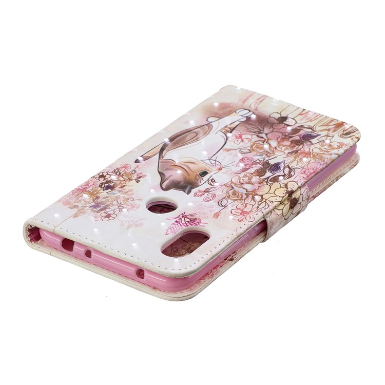 Pattern Printing Card Holder Leather Cellphone Cover for Xiaomi Redmi Note 6 Pro - Cat and Flower-5