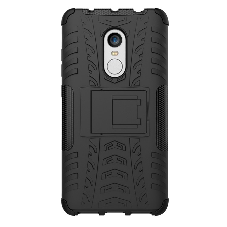 Anti-slip PC + TPU Hybrid Case with Kickstand for Xiaomi Redmi Note 4 - Black-5
