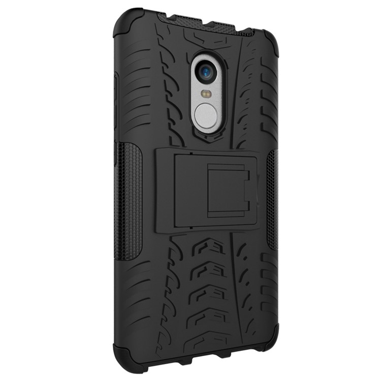 Anti-slip PC + TPU Hybrid Case with Kickstand for Xiaomi Redmi Note 4 - Black-6