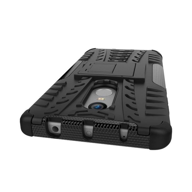 Anti-slip PC + TPU Hybrid Case with Kickstand for Xiaomi Redmi Note 4 - Black-7