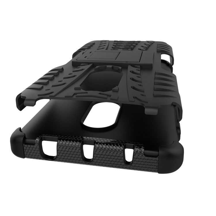 Anti-slip PC + TPU Hybrid Case with Kickstand for Xiaomi Redmi Note 4 - Black-8