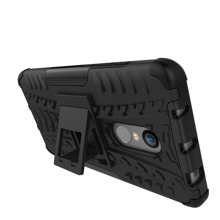 Anti-slip PC + TPU Hybrid Case with Kickstand for Xiaomi Redmi Note 4 - Black-9