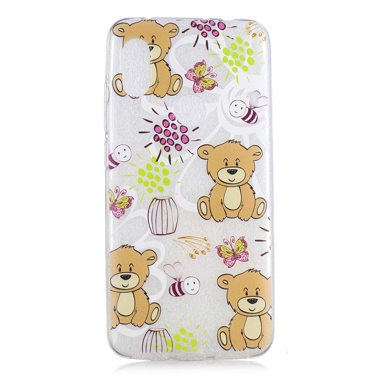 For Xiaomi Redmi Note 6 Pro Pattern Printing IMD TPU Protection Phone Cover - Brown Bears-2