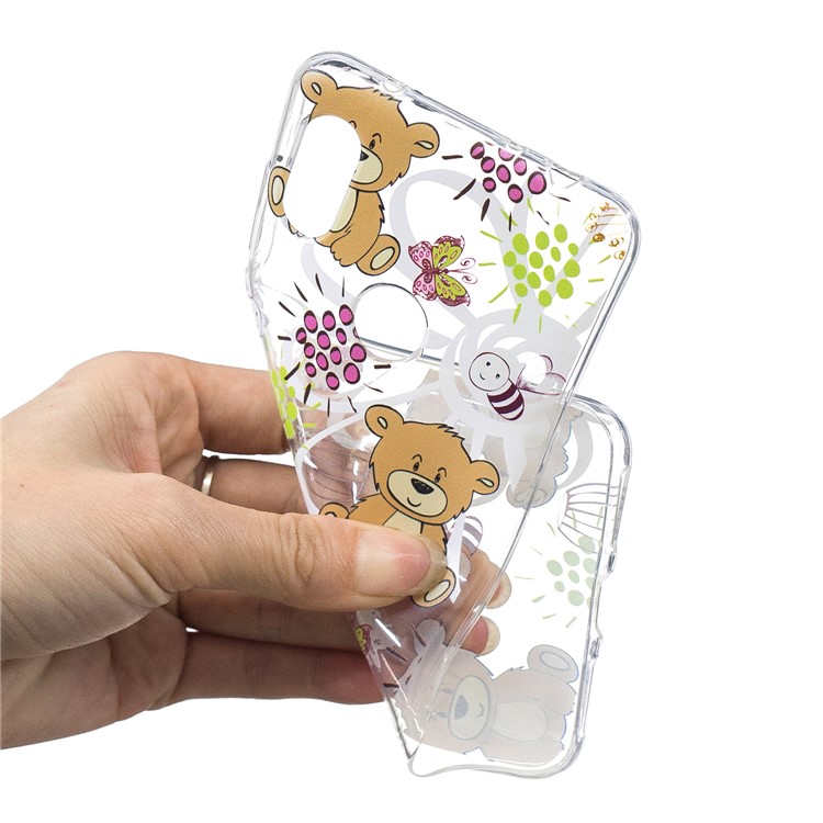 For Xiaomi Redmi Note 6 Pro Pattern Printing IMD TPU Protection Phone Cover - Brown Bears-5