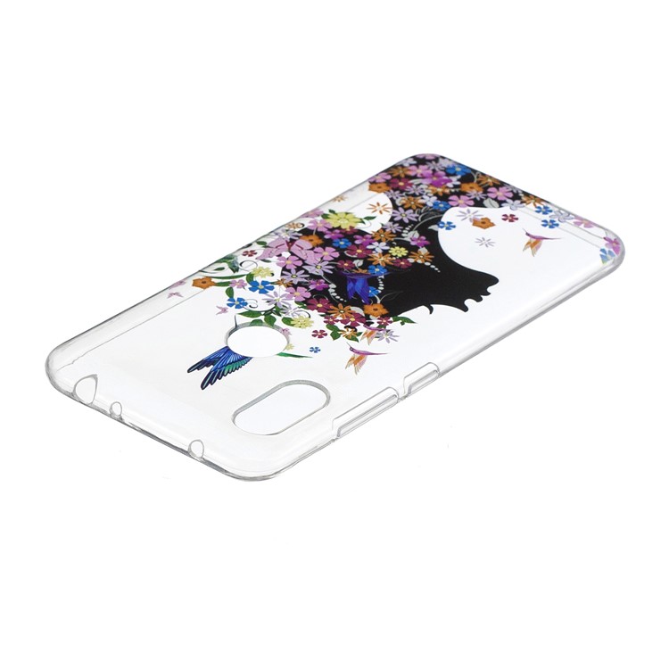 For Xiaomi Redmi Note 6 Pro Pattern Printing IMD TPU Protection Phone Shell - Flowered Girl-4