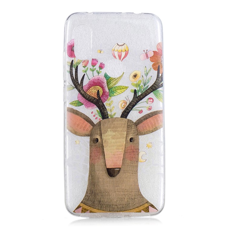 For Xiaomi Redmi Note 6 Pro Pattern Printing IMD TPU Cell Phone Cover - Flowered Elk-2
