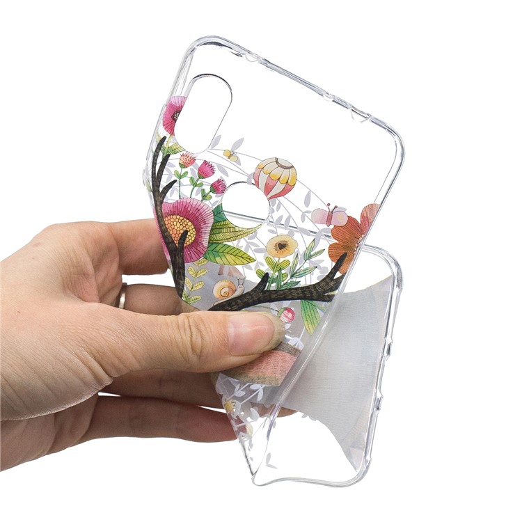 For Xiaomi Redmi Note 6 Pro Pattern Printing IMD TPU Cell Phone Cover - Flowered Elk-5