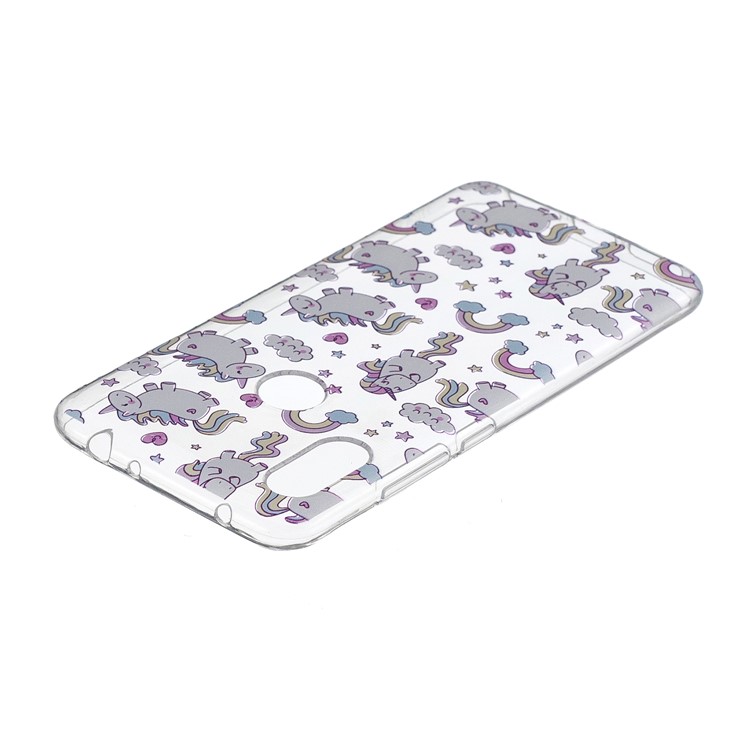 For Xiaomi Redmi Note 6 Pro Pattern Printing IMD TPU Cell Phone Shell - Lovely Unicorns-4