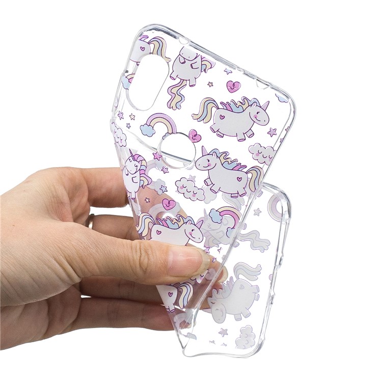 For Xiaomi Redmi Note 6 Pro Pattern Printing IMD TPU Cell Phone Shell - Lovely Unicorns-5
