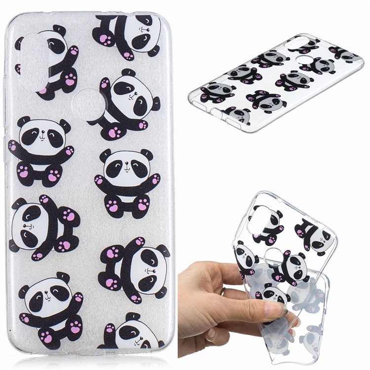 For Xiaomi Redmi Note 6 Pro Pattern Printing IMD TPU Soft Case - Cute Pandas-1