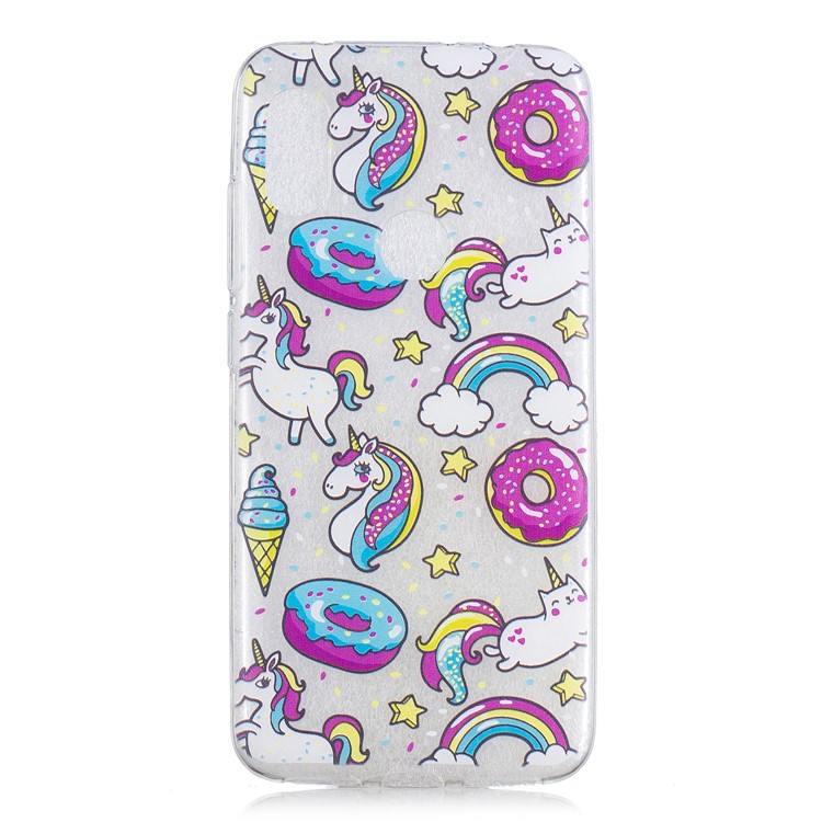 For Xiaomi Redmi Note 6 Pro Pattern Printing IMD TPU Soft Cover - Doughnuts and Unicorns-2