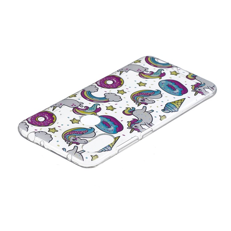 For Xiaomi Redmi Note 6 Pro Pattern Printing IMD TPU Soft Cover - Doughnuts and Unicorns-4