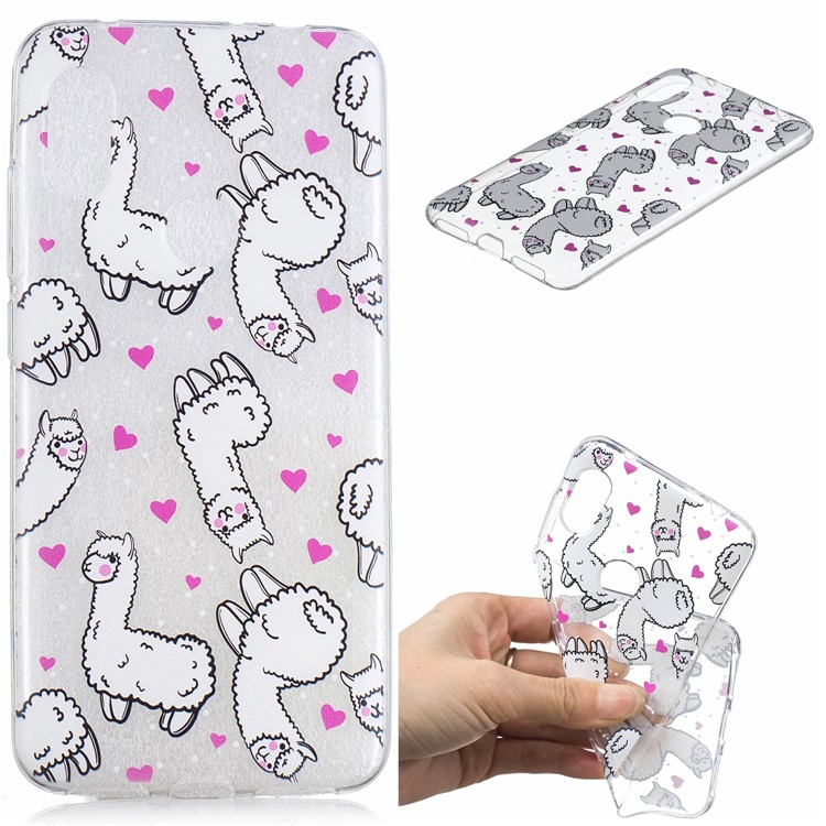 For Xiaomi Redmi Note 6 Pro Pattern Printing IMD TPU Soft Shell - Alpacas-1