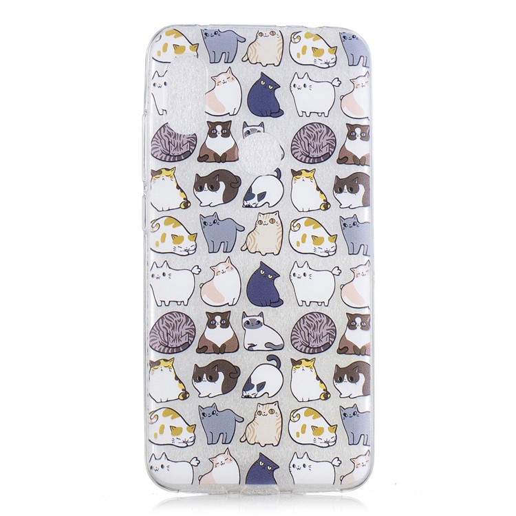For Xiaomi Redmi Note 6 Pro Pattern Printing IMD TPU Back Shell - Cats Pattern-2