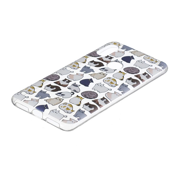 For Xiaomi Redmi Note 6 Pro Pattern Printing IMD TPU Back Shell - Cats Pattern-3