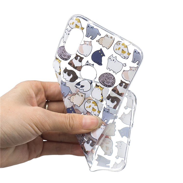 For Xiaomi Redmi Note 6 Pro Pattern Printing IMD TPU Back Shell - Cats Pattern-5