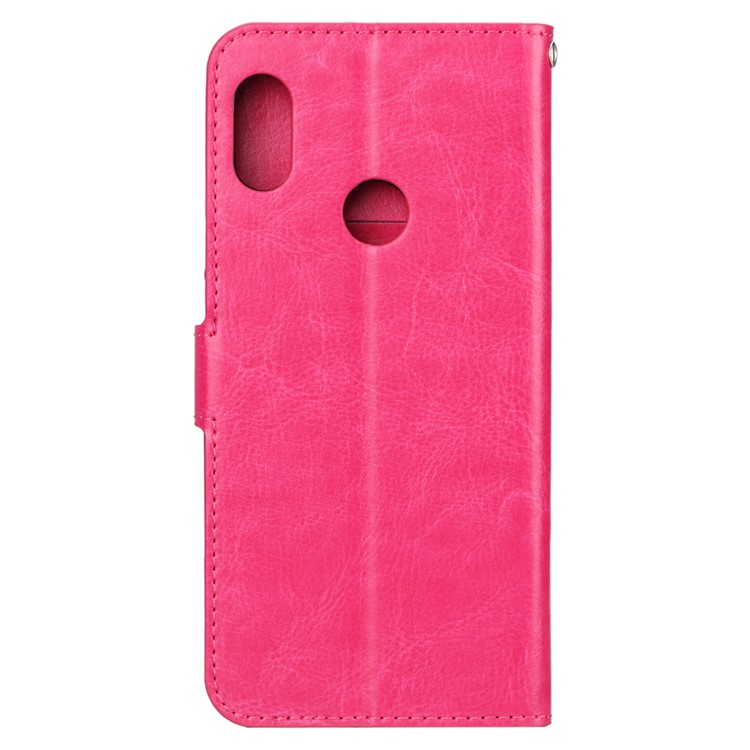 Crazy Horse Leather Case with Card Holder for Xiaomi Redmi Note 6 Pro - Rose-3